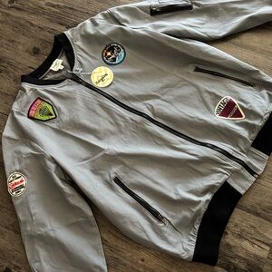 NWT Hayden Gray Bomber Jacket with Patches Men’s Size L